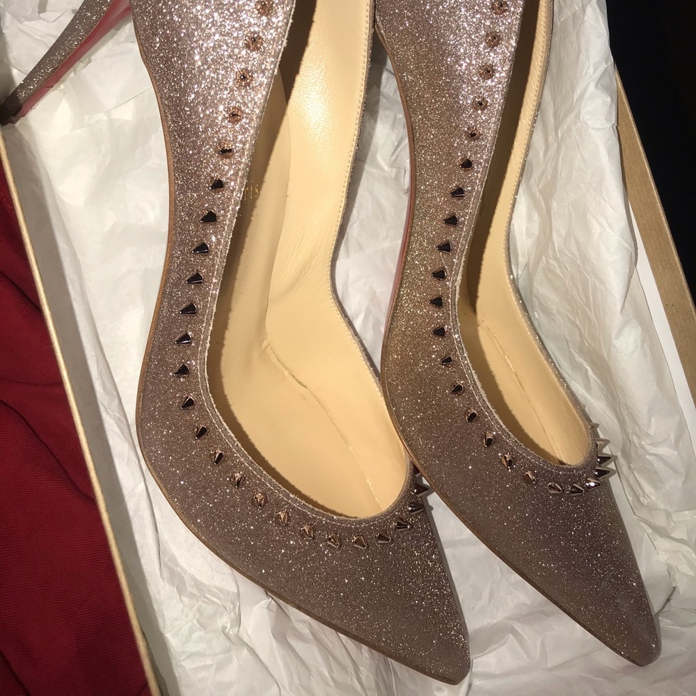 Christian Louboutin Anjalina Rose Gold Glitter